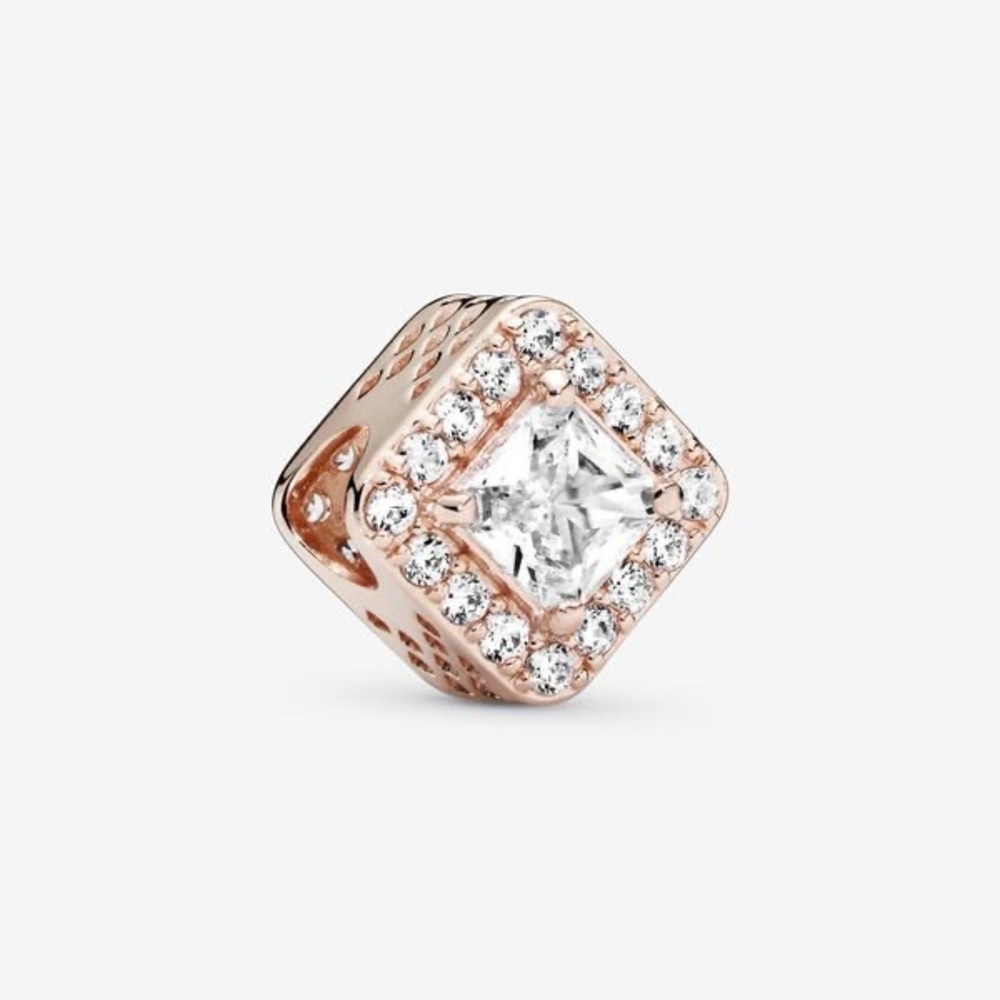 Pandora Rose Gold Geometric Radiance charm diamond